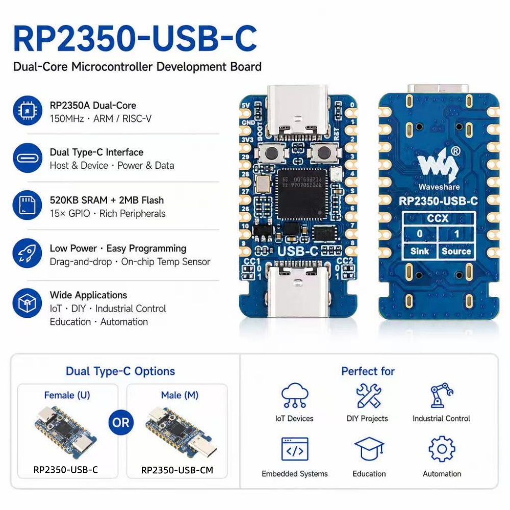Banana Pi Bpi-M5 - Płytka rozwojowa RP2350-USB-C Mini, płytka rozwojowa